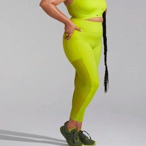 Adidas Womens Ivy Park x Peloton Shock Lime Power Tights PLUS SIZE HG0546